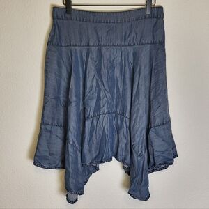 Anthropologie | HD in Paris Asymetrical Light Denim Skirt size 4